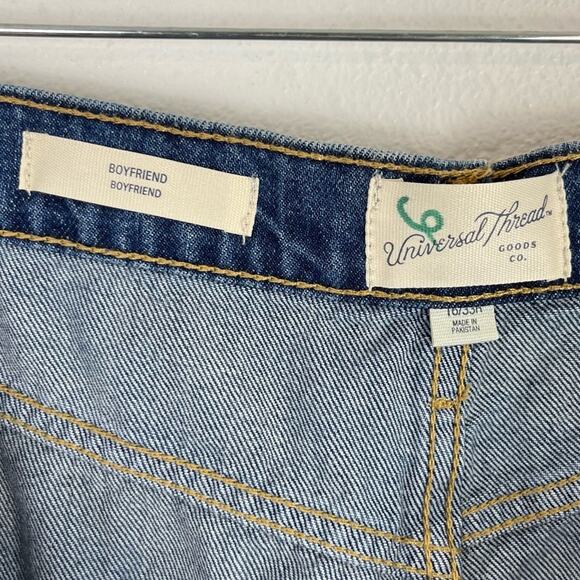 Universal Thread Boyfriend Jeans Slim Hip Thigh Tapered Leg Crop Rolled 16 Reg - Picture 5 of 6